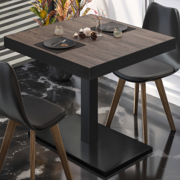 BM | Bistrotafel | B:D:H 80 x 80 x 77 cm | Licht wengé / zwart | Vierkant