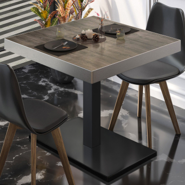BM | Bistrotafel | B:D:H 80 x 80 x 77 cm | Licht wengé / zwart | Vierkant