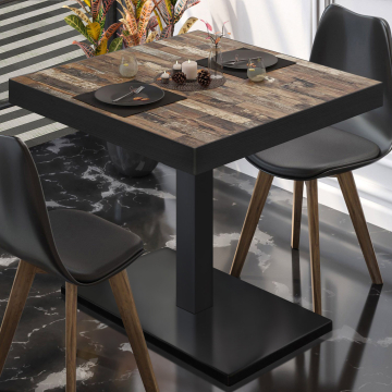 BM | Bistrotafel | B:D:H 80 x 80 x 77 cm | Vintage Oud / Zwart | Vierkant