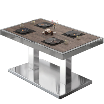 BM | Lavt café loungebord | B:T:H 110 x 60 x 41 cm | Let wenge / Rustfrit stål