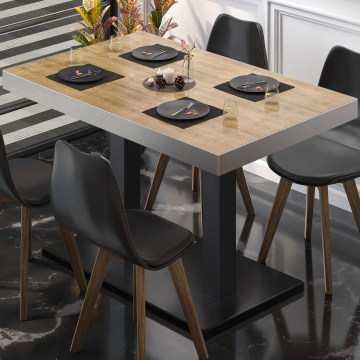 BM | Mesa bistro | An:F:Al 120 x 70 x 77 cm | Roble / Negro | Rectangular