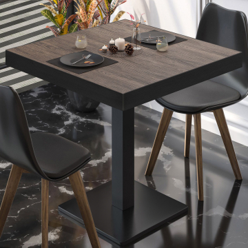 BM | Mesa bistro | An:F:Al 60 x 60 x 77 cm | Wenge claro / Negro | Cuadrada