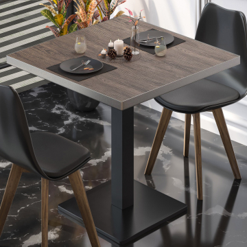 BM | Mesa bistro | An:Pr:Al 70 x 70 x 75 cm | Wenge claro / Negro | Cuadrada