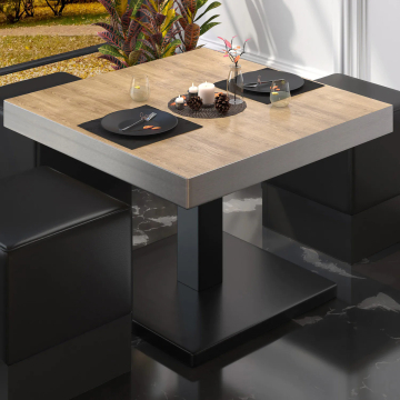 BM | Mesa bistro lounge | An:Pr:Al 60 x 60 x 41 cm | roble / negro