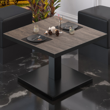 BM | Mesa bistro lounge | An:Pr:Al 80 x 80 x 41 cm | Wenge claro / Negro