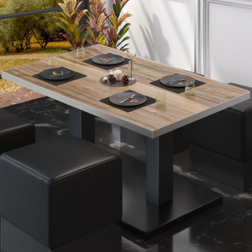 BM | Mesa de salón bistro | An:Pr:Al 130 x 80 x 41 cm | Sheesham / Negro