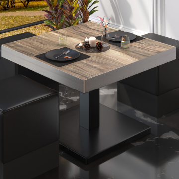 BM | Mesa de salón bistro | An:Pr:Al 60 x 60 x 41 cm | Sheesham / Negro