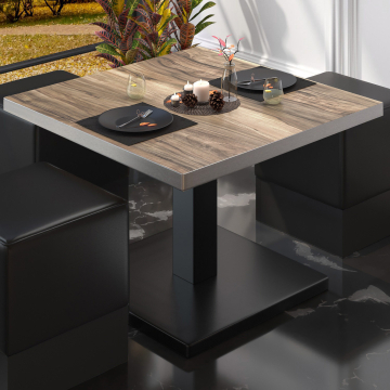 BM | Mesa de salón bistro | An:Pr:Al 70 x 70 x 41 cm | Sheesham / Negro