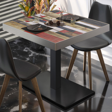 BM | Mesa para cafetería | An:Pr:Al 80 x 80 x 77 cm | Color vintage / negro | Cuadrado