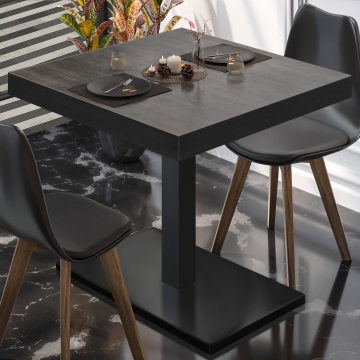 BM | Restaurangbord | B:D:H 80 x 80 x 77 cm | Wenge / Svart | Fyrkant