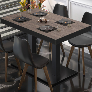 BM | Stół bistro | W:D:H 120 x 70 x 77 cm | Jasny Wenge / Czarny | Prostokątny