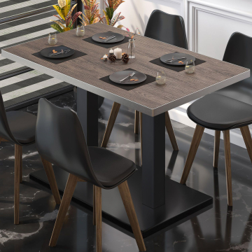 BM | Stół bistro | W:D:H 130 x 80 x 75 cm | Jasny Wenge / Czarny | Prostokątny