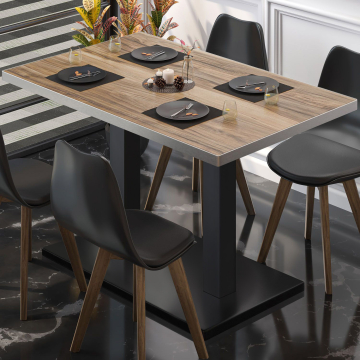 BM | Stół bistro | W:D:H 130 x 80 x 75 cm | Sheesham / Czarny | Prostokątny
