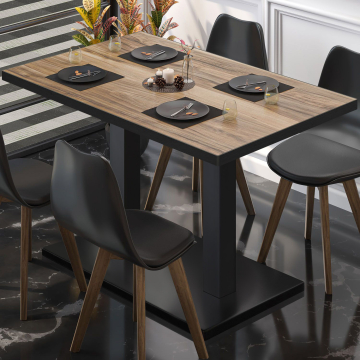 BM | Stół bistro | W:D:H 130 x 80 x 75 cm | Sheesham / Czarny | Prostokątny