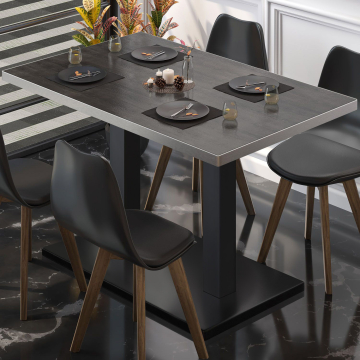 BM | Stół bistro | W:D:H 130 x 80 x 75 cm | Wenge / Czarny | Prostokątny