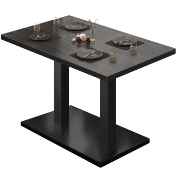 BM | Stół bistro | W:D:H 130 x 80 x 75 cm | Wenge / Czarny | Prostokątny