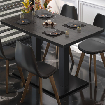 BM | Stół bistro | W:D:H 130 x 80 x 75 cm | Wenge / Czarny | Prostokątny