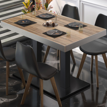 BM | Stół bistro | W:D:H 130 x 80 x 77 cm | Sheesham / Czarny | Prostokątny