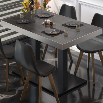 BM | Stół bistro | W:D:H 130 x 80 x 77 cm | Wenge / Czarny | Prostokątny