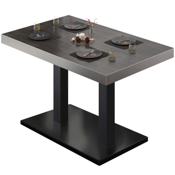 BM | Stół bistro | W:D:H 130 x 80 x 77 cm | Wenge / Czarny | Prostokątny
