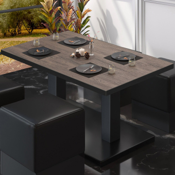 BM | Table de salon Bistro | L:P:H 130 x 80 x 41 cm | Light Wenge / Noir