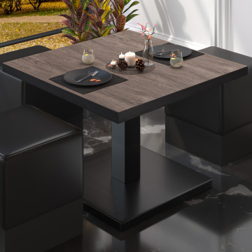 BM | Table de salon Bistro | L:P:H 60 x 60 x 41 cm | Light Wenge / Noir