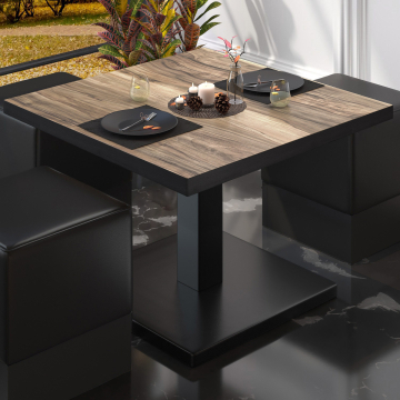 BM | Table de salon Bistro | L:P:H 60 x 60 x 41 cm | Sheesham / Noir