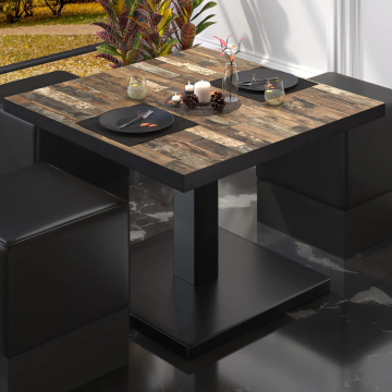 BM | Table de salon Bistro | L:P:H 60 x 60 x 41 cm | Vintage Old / Noir