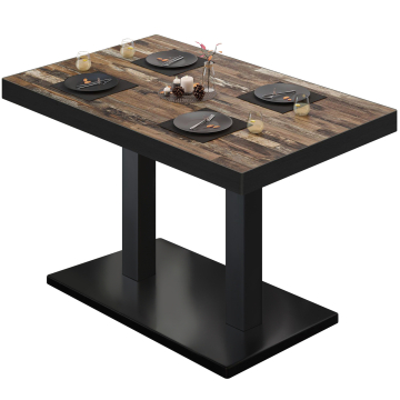 BM | Tavolo da bistrot | L:P:H 110 x 60 x 77 cm | Vintage Old / Nero | Rettangolare