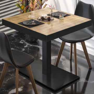 BM | Tavolo da bistrot | L:P:H 80 x 80 x 77 cm | Rovere / Nero | Quadrato