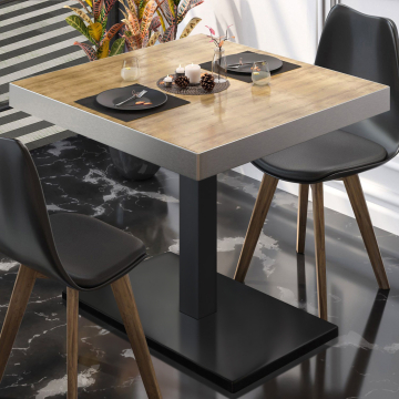 BM | Tavolo da bistrot | L:P:H 80 x 80 x 77 cm | Rovere / Nero | Quadrato
