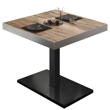 BM | Tavolo da bistrot | L:P:H 80 x 80 x 77 cm | Sheesham / Nero | Quadrato