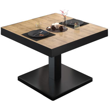 BM | Tavolo da salotto Bistro | L:P:H 70 x 70 x 41 cm | rovere / nero