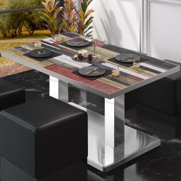 BM | Tavolo da salotto Bistro | L:P:H 130 x 80 x 41 cm | Colore vintage / acciaio inox