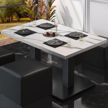 BM | Tavolo da salotto Bistro | L:P:H 130 x 80 x 41 cm | Marmo bianco / Nero