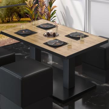 BM | Tavolo lounge Bistro | L:P:H 130 x 80 x 41 cm | rovere / nero