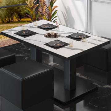 BM | Tavolo da salotto Bistro | L:P:H 130 x 80 x 41 cm | Marmo bianco / Nero