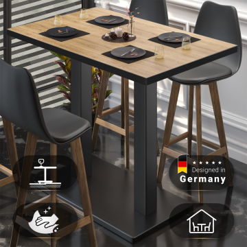 MBM | Bistro Stehtisch | 120 x 70 x 107,5 cm | Melamin | Eiche / Schwarz