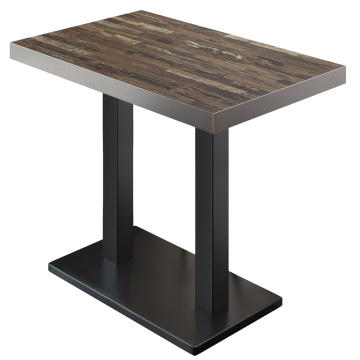 BM | Bistro Stehtisch | 120 x 70 x 110 cm | Rechteckig | Edelstahl Rand | Vintage Old / Schwarz