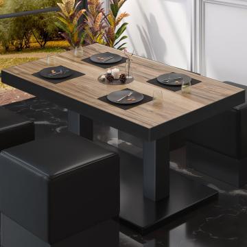 BM | Tavolo da salotto Bistro | L:P:H 130 x 80 x 41 cm | Sheesham / Nero