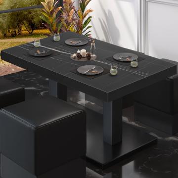 BM | Tavolo da salotto Bistro | L:P:H 130 x 80 x 41 cm | Marmo nero / Nero