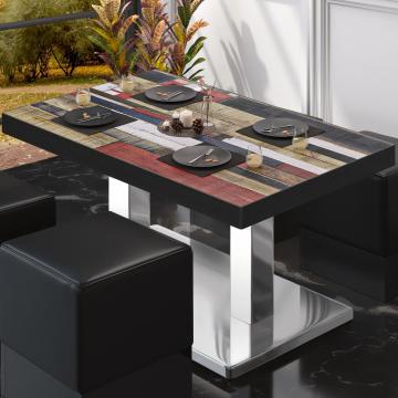 BM | Tavolo da salotto Bistro | L:P:H 130 x 80 x 41 cm | Colore vintage / acciaio inox