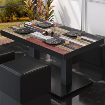 BM | Tavolo da salotto Bistro | L:P:H 130 x 80 x 41 cm | Vintage colorato / Nero