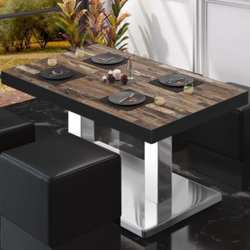 BM | Tavolo da salotto Bistro | L:P:H 130 x 80 x 41 cm | Vintage Old / acciaio inox
