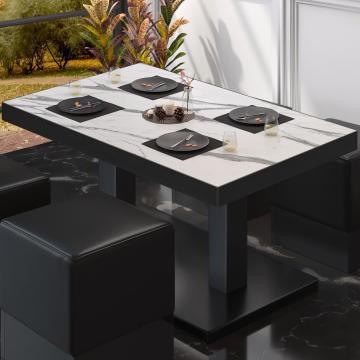 BM | Tavolo da salotto Bistro | L:P:H 130 x 80 x 41 cm | Marmo bianco / Nero