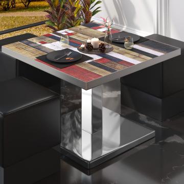 BM | Bistro loungetafel | B:D:H 70 x 70 x 41 cm | Vintage gekleurd / roestvrij staal