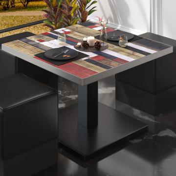 BM | Bistro lounge table | W:D:H 60 x 60 x 41 cm | Vintage Colourful / Black