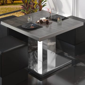 BM | Bistro Loungetisch | B:T:H 70 x 70 x 41 cm | Wenge / Edelstahl