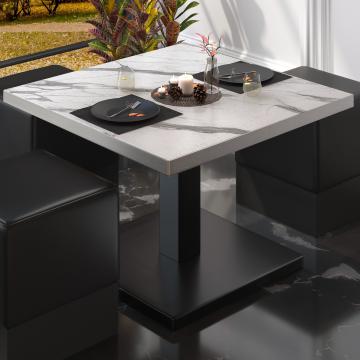 BM | Bistro lounge table | W:D:H 60 x 60 x 41 cm | White marble / Black