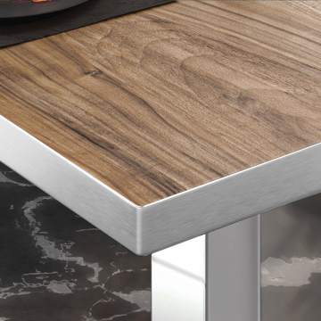 Mesa Bistro BM | 50x50xH77cm | Sheesham/Acero inoxidable